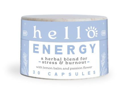 Hello Wellness Hello Energy natural calm & energy herbal 30 x 400mg on Sale