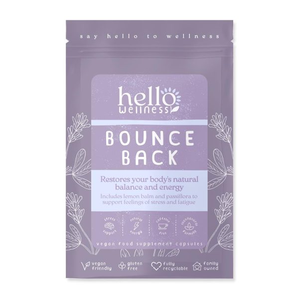 Hello Wellness Bounce Back natural calm & energy herbal 60 x 400mg Cheap