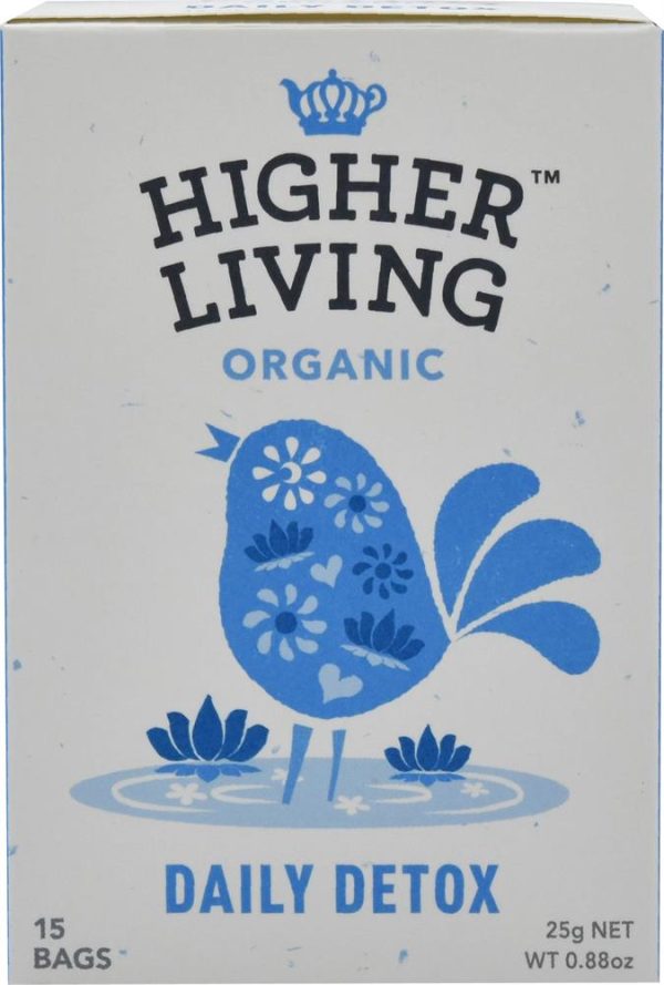 Higher Living Daily Detox Organic Infusion - 15 Enveloped Teabags Cheap