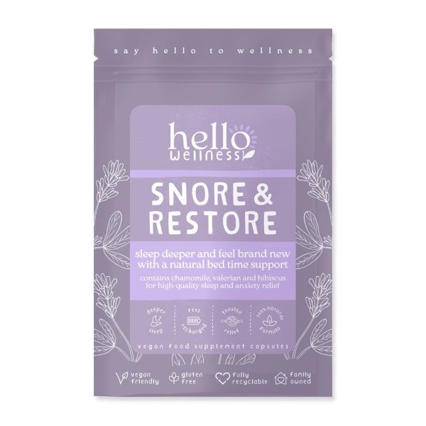 Hello Wellness Snore & Restore sleep support 60 x 400mg Online now